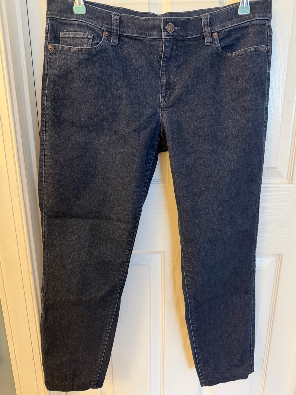LOFT Modern Skinny Jeans in a classic dark wash denim Sz 14